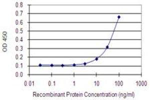 Detection limit for recombinant GST tagged ST3GAL5 is 3 ng/ml as a capture antibody. (ST3GAL5 抗体  (AA 31-117))