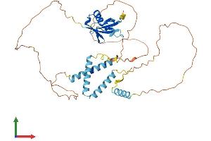 AlphaFold protein structure predicition of Mouse Recombinant Herpud1 Protein, UniprotID Q9JJK5 (HERPUD1 Protein (AA 1-391) (His tag))