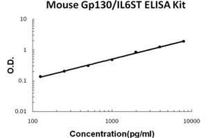 Mouse Gp130/IL6ST PicoKine ELISA Kit standard curve (CD130/gp130 ELISA 试剂盒)