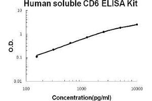 Human soluble CD6 PicoKine ELISA Kit standard curve (CD6 ELISA 试剂盒)