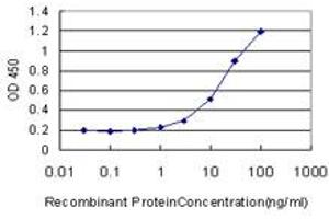 Detection limit for recombinant GST tagged RAMP1 is approximately 1ng/ml as a capture antibody.