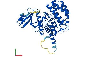 AlphaFold protein structure predicition of Human Recombinant FN3K Protein, UniprotID Q9H479