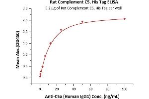 ELISA image for Complement Component 5 (C5) (AA 24-1688) (Active) protein (His tag) (ABIN6809876)