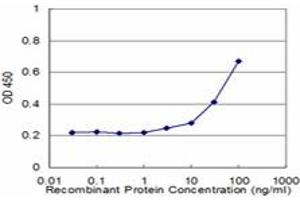 Detection limit for recombinant GST tagged GRIN2B is approximately 3ng/ml as a capture antibody. (GRIN2B 抗体  (AA 127-236))