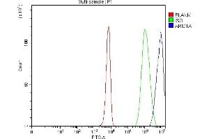 Flow Cytometry analysis of K562 cells using anti-ARID1A antibody (ABIN7602567).