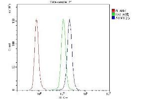 Flow Cytometry analysis of Raji cells using anti-AIF antibody (ABIN6719266).