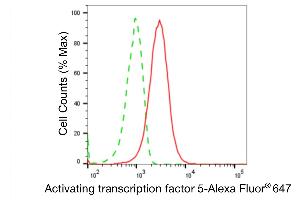 Flow cytometric analysis of Activating transcription factor 5 expression in HepG2 cells using Activating transcription factor 5 antibody (ABIN7797485), 1:2,000). (Recombinant ATF5 抗体)