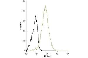 Cell surface detection of S1PR3 in Raji (human Burkitt's lymphoma) living cells: (black line) Unstained cells. (S1PR3 抗体  (Extracellular, N-Term))