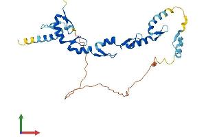 AlphaFold protein structure predicition of Human Recombinant XAF1 Protein, UniprotID Q6GPH4
