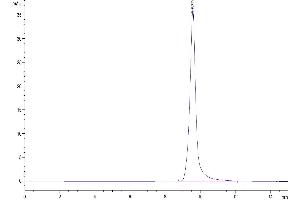 The purity of Biotinylated Human ENPP-3(48-157) is greater than 95 % as determined by SEC-HPLC. (ENPP3 Protein (AA 48-157) (His-Avi Tag,Biotin))