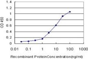 Detection limit for recombinant GST tagged TP53BP2 is approximately 0. (TP53BP2 抗体  (AA 511-610))
