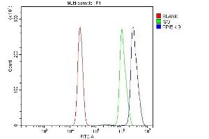 Flow Cytometry analysis of U937 cells using anti-Cyclophilin E/PPIE antibody (ABIN7599242). (PPIE 抗体  (AA 1-301))