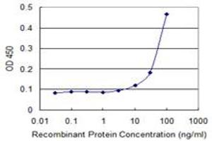 Detection limit for recombinant GST tagged SLC27A1 is 3 ng/ml as a capture antibody. (SLC27A1 抗体  (AA 44-137))