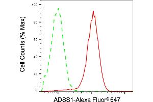 Flow cytometric analysis of ADSS1 expression in HepG2 cells using ADSS1 antibody (ABIN7797525), 1:2,000). (ADSSL1 抗体)