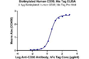ELISA image for Tumor Necrosis Factor Receptor Superfamily, Member 8 (TNFRSF8) (AA 19-379) protein (His-Avi Tag,Biotin) (ABIN7274158)