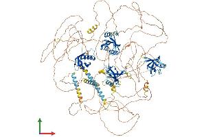 AlphaFold protein structure predicition of Human Recombinant PARD3 Protein, UniprotID Q8TEW0