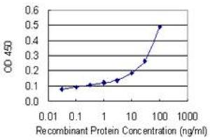 Detection limit for recombinant GST tagged SERPINC1 is 3 ng/ml as a capture antibody. (SERPINC1 抗体  (AA 1-259))