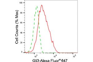 Flow cytometric analysis of gli3 expression in HepG2 cells using gli3 antibody (ABIN7798721), 1:2,000). (Recombinant GLI3 抗体)