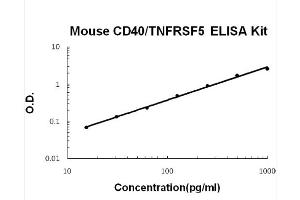 Mouse CD40/TNFRSF5 Accusignal ELISA Kit Mouse CD40/TNFRSF5 AccuSignal ELISA Kit standard curve. (CD40 ELISA 试剂盒)