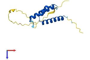AlphaFold protein structure predicition of Human Recombinant COA6 Protein, UniprotID Q5JTJ3
