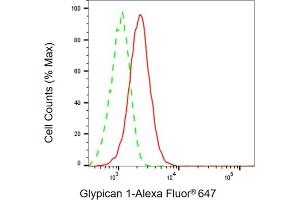 Flow cytometric analysis of Glypican 1 expression in HepG2 cells using Glypican 1 antibody (ABIN7798788), 1:1,000). (Recombinant GPC1 抗体)