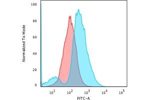 Flow Cytometric Analysis of MeOH-fixed HEK293 cells. (CD137 抗体  (AA 19-188))