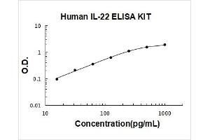 Human IL-22 PicoKine ELISA Kit standard curve