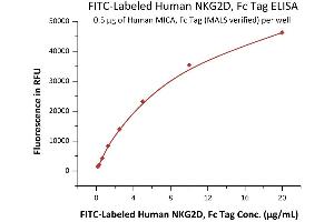ELISA image for Killer Cell Lectin-Like Receptor Subfamily K, Member 1 (KLRK1) (AA 73-216) (Active) protein (Fc Tag,FITC) (ABIN7013619)