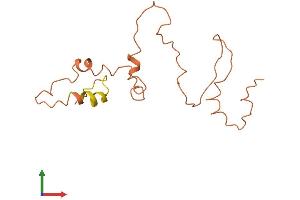 AlphaFold protein structure predicition of Human Recombinant KRTAP9-9 Protein, UniprotID Q9BYP9