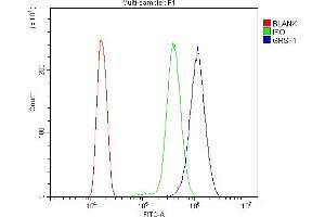 Flow Cytometry analysis of HL-60 cells using anti-GRSF1 antibody (ABIN7599803).