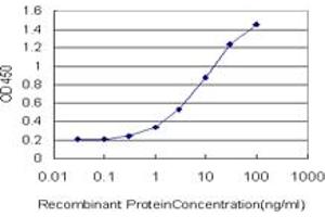 Detection limit for recombinant GST tagged T is approximately 0. (T Brachyury Protein (AA 222-320) 抗体)