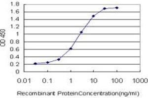 Detection limit for recombinant GST tagged EPHB3 is approximately 0. (EPH Receptor B3 抗体  (AA 899-997))