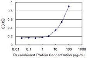 Detection limit for recombinant GST tagged CA10 is 1 ng/ml as a capture antibody. (CA10 抗体  (AA 229-328))