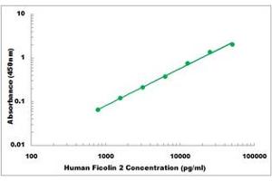 Representative Standard Curve (Ficolin 2 ELISA 试剂盒)