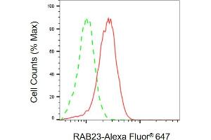 Flow cytometric analysis of RAB23 expression in HAP-1 cells using RAB23 antibody (ABIN7800091), 1:2,000). (RAB23 抗体)