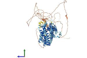 AlphaFold protein structure predicition of Human Recombinant SLC45A4 Protein, UniprotID Q5BKX6