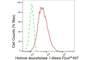 Flow cytometric analysis of Histone deacetylase 1 expression in C2C12 cells using Histone deacetylase 1 antibody (ABIN7798925), 1:2,000). (Recombinant HDAC1 抗体)