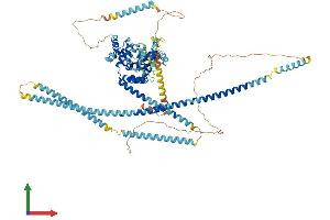 AlphaFold protein structure predicition of Mouse Recombinant Evi5 Protein, UniprotID P97366 (EVI5 Protein (AA 1-809) (His tag))