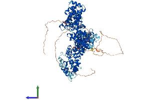 AlphaFold protein structure predicition of Mouse Recombinant Ints3 Protein, UniprotID Q7TPD0