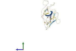 AlphaFold protein structure predicition of Mouse Recombinant Trak1 Protein, UniprotID Q6PD31