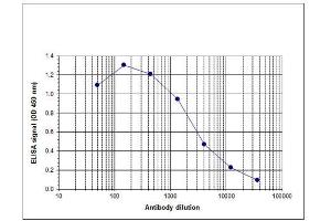 ELISA of anti-JMJD2b antibody ELISA results of Rabbit anti-JMJD2b antibody. (KDM4B 抗体  (Internal Region))