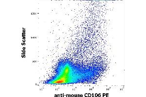 Flow cytometry surface staining pattern of murine bone marrow cell suspension stained using anti-mouse CD106 (429) PE (concentration in sample 0,56 μg/mL). (VCAM1 抗体  (PE))