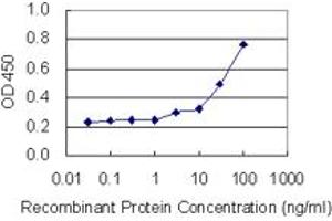 Detection limit for recombinant GST tagged FBN2 is 1 ng/ml as a capture antibody. (Fibrillin 2 抗体  (AA 2776-2876))