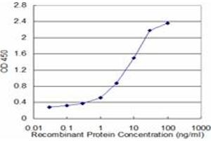 Detection limit for recombinant GST tagged WDR36 is approximately 0. (WDR36 抗体  (AA 853-951))