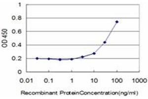 Detection limit for recombinant GST tagged FBL is approximately 3ng/ml as a capture antibody. (Fibrillarin 抗体  (AA 1-321))