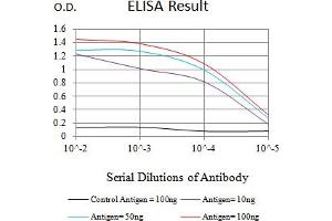 Black line: Control Antigen (100 ng),Purple line: Antigen (10 ng), Blue line: Antigen (50 ng), Red line:Antigen (100 ng) (CD45 抗体  (AA 378-577))