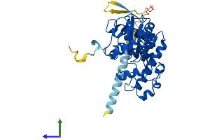 AlphaFold protein structure predicition of Mouse Recombinant Tpst1 Protein, UniprotID O70281 (TPST1 Protein (AA 1-370) (His tag))