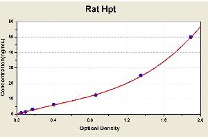 Diagramm of the ELISA kit to detect Rat Hptwith the optical density on the x-axis and the concentration on the y-axis. (Haptoglobin ELISA 试剂盒)