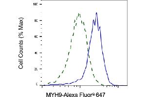 Validation of MYH9 knockdown using flow cytometry. (Myosin 9 抗体)