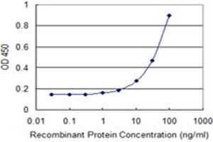 Detection limit for recombinant GST tagged MUSK is 1 ng/ml as a capture antibody. (MUSK 抗体  (AA 301-400))